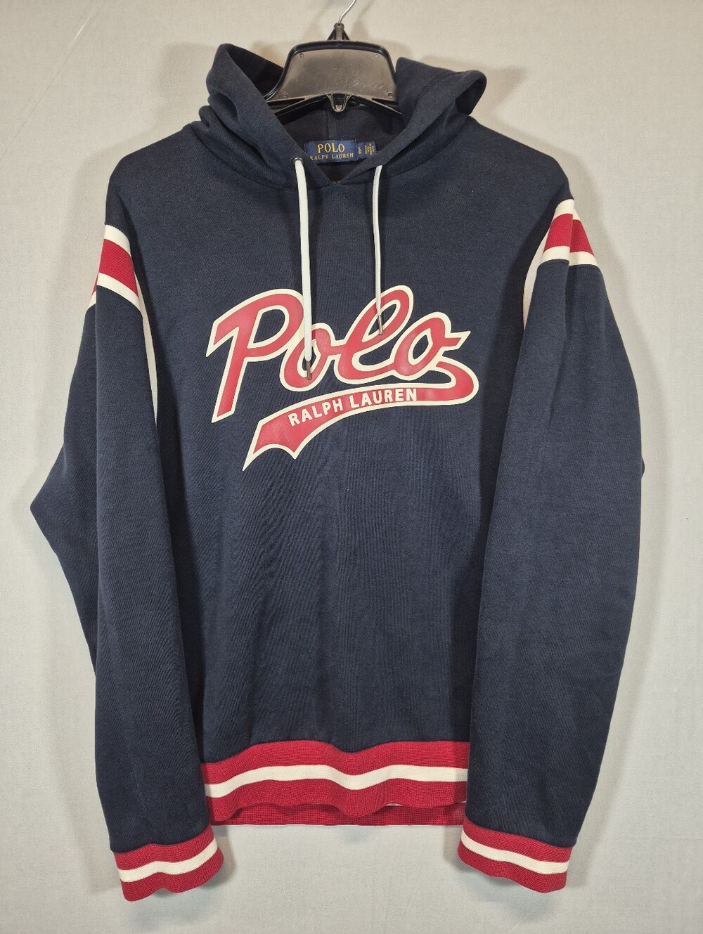 Polo Ralph Lauren Men’s Large Logo Pullover Hoodie Navy Red White Varsity